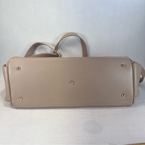 White Elm Aquila Tote Bag Taupe Laptop Bag Travel W/ Padded Crossbody Strap - Picture 11 of 16